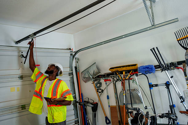 Professional Garage Door Panel Replacement technician working in Cherry Valley, IL